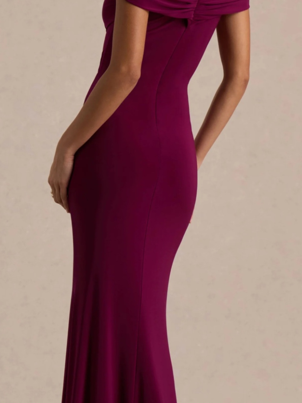 High-Neck Dress With Ruched Detailing - Picture 3 of 3